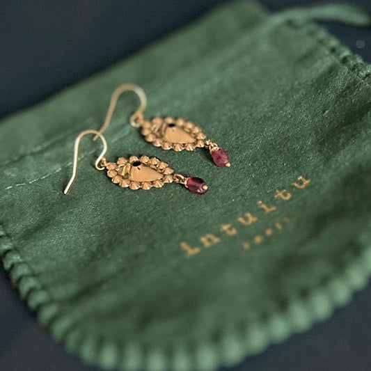 Boucles d'oreilles Lola en grenat violet