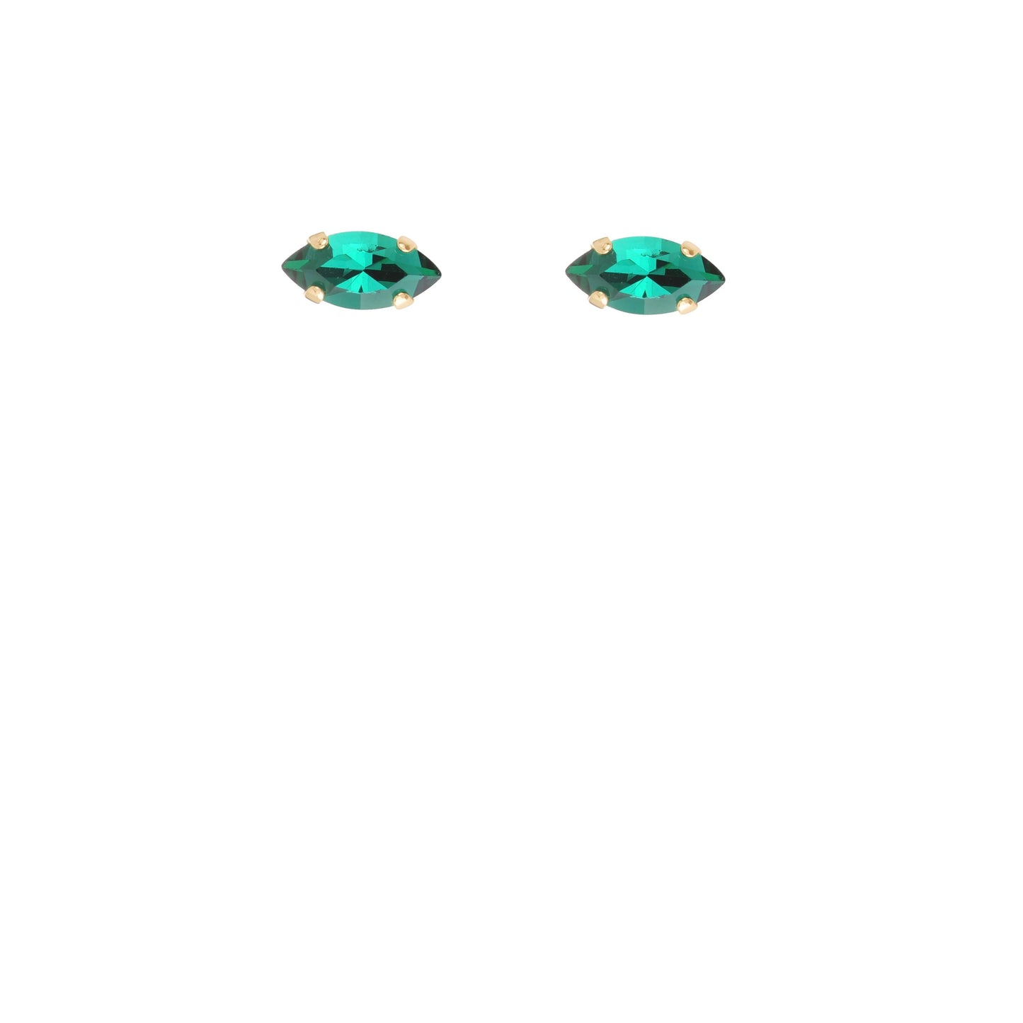 Puces Solveig en cristal vert
