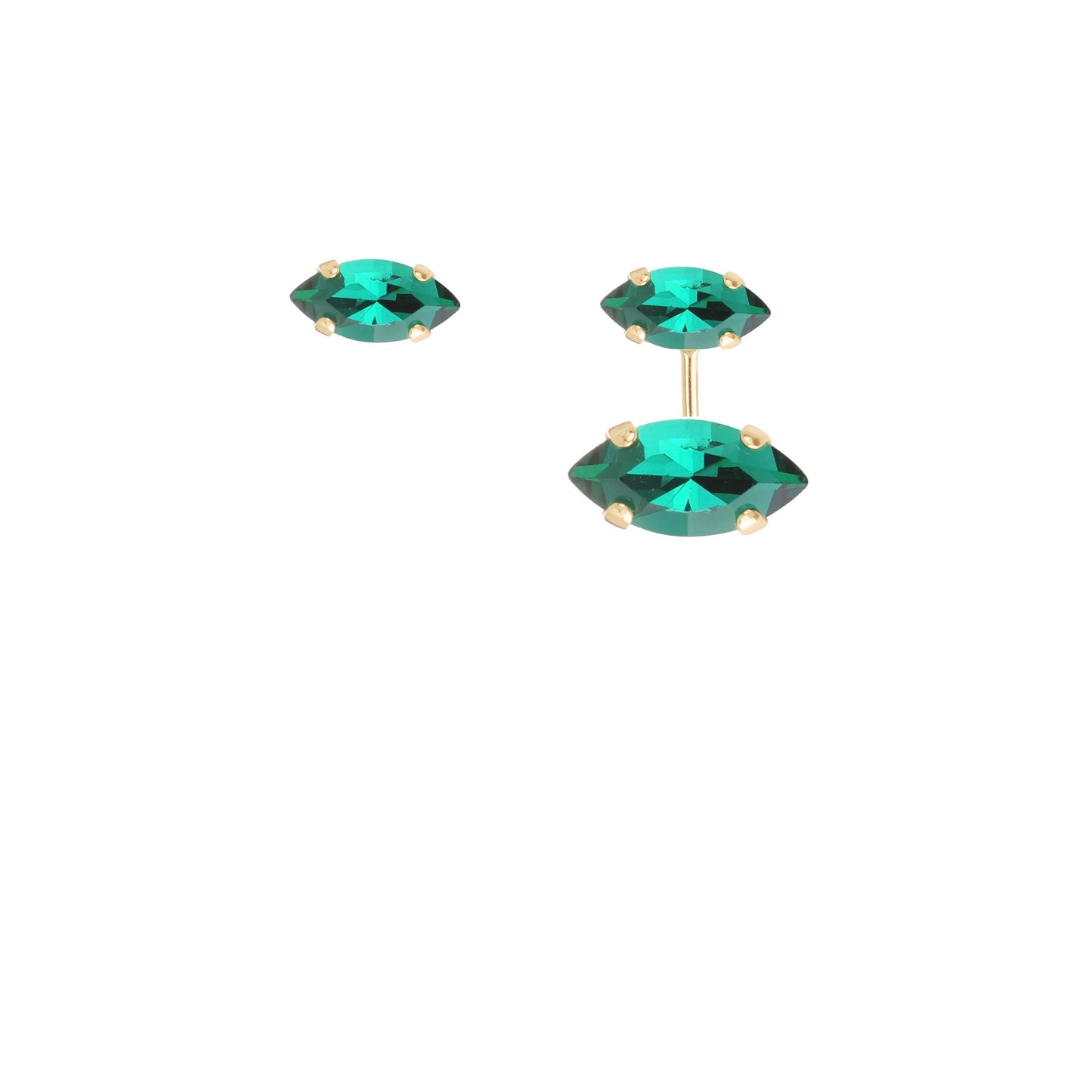 Puces Solveig en cristal vert