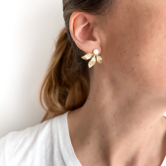 Boucles d'oreilles Gisèle en agate noire