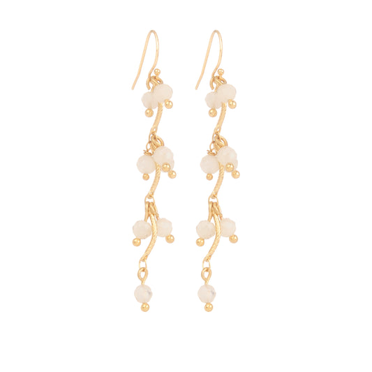 Boucles d'oreilles Sakura en pierre de lune
