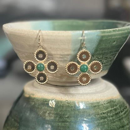 Boucle d'oreille Cardinale aventurine