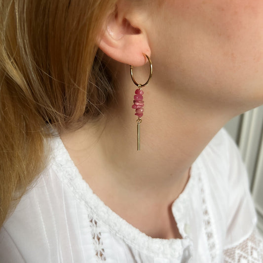 Boucles d'oreilles Calypso rose