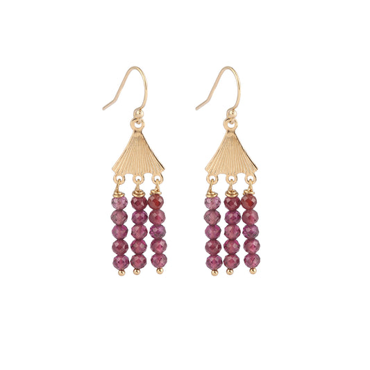 Boucles d'oreilles Théa grenat violet