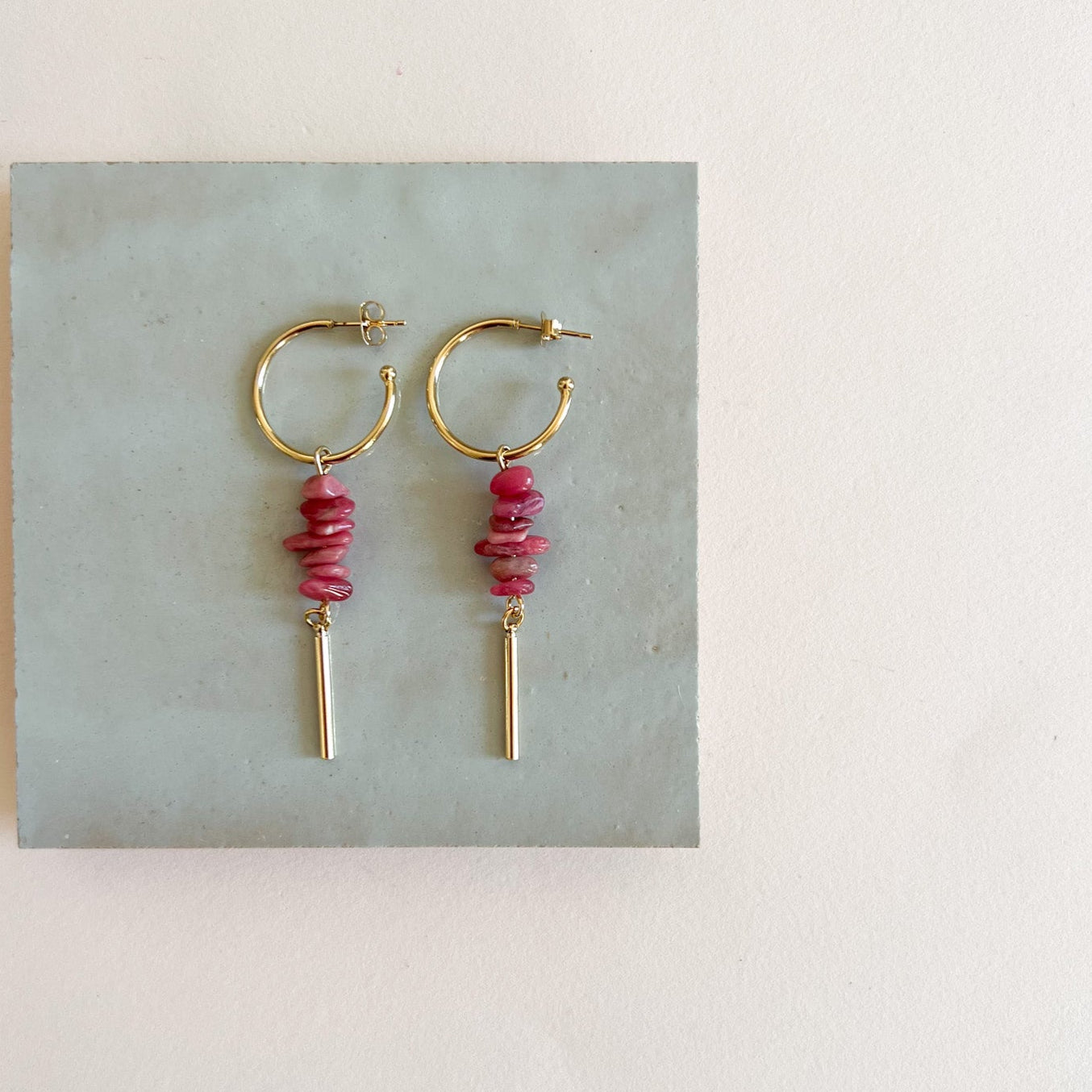 Boucles d'oreilles Calypso rose