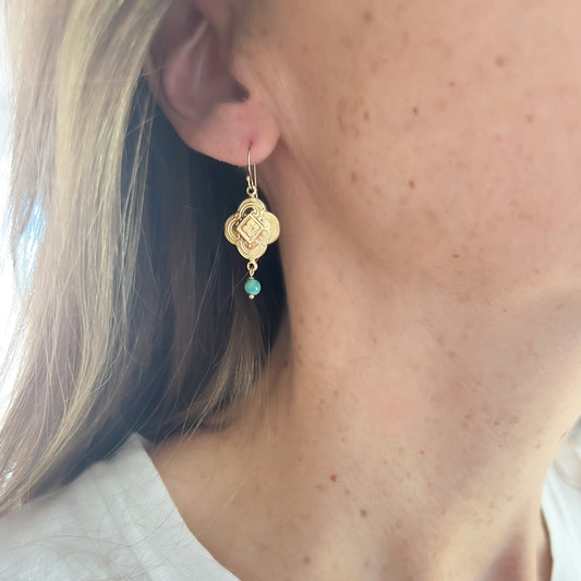 Boucles d'oreilles Flavia amazonite