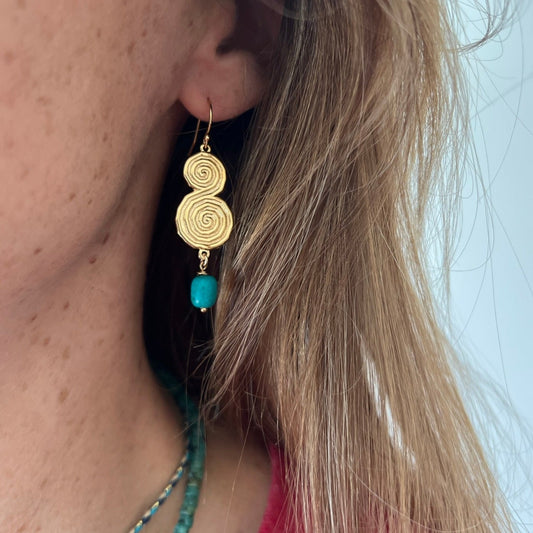 Boucles d'oreilles Toni turquoise