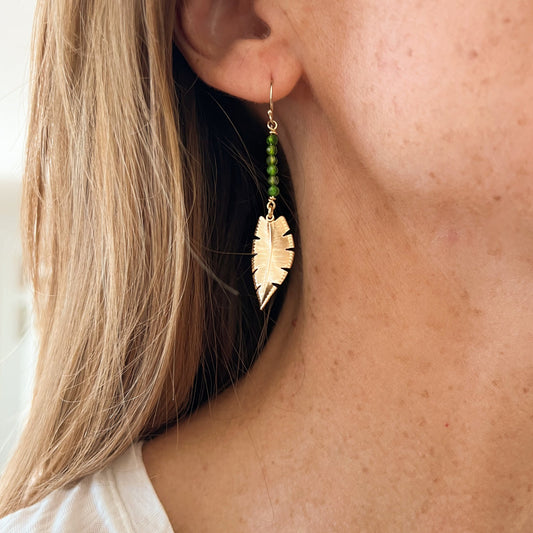 Boucles d'oreilles Arrow diopside verte