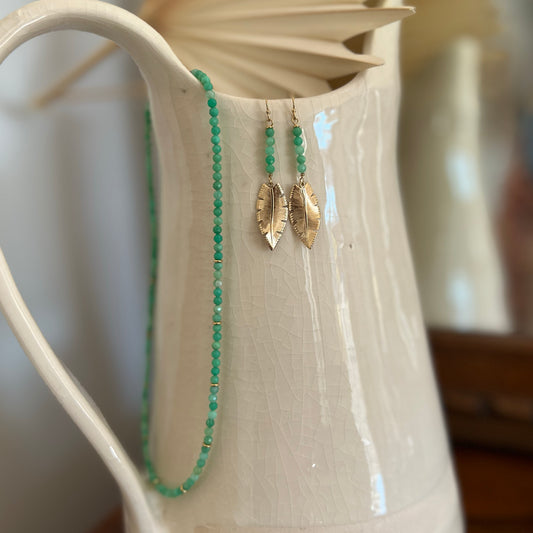 Collier Maldives chrysoprase verte