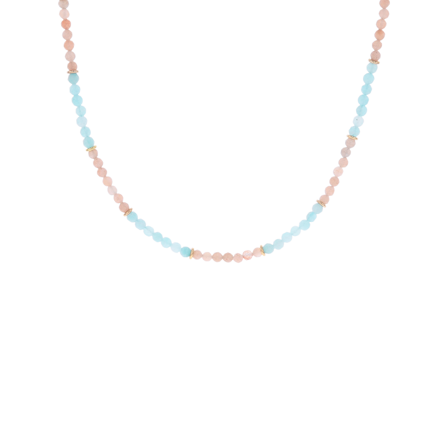 Collier Seychelles amazonite pierre de soleil