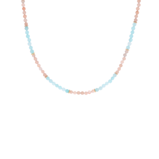 Collier Seychelles amazonite pierre de soleil