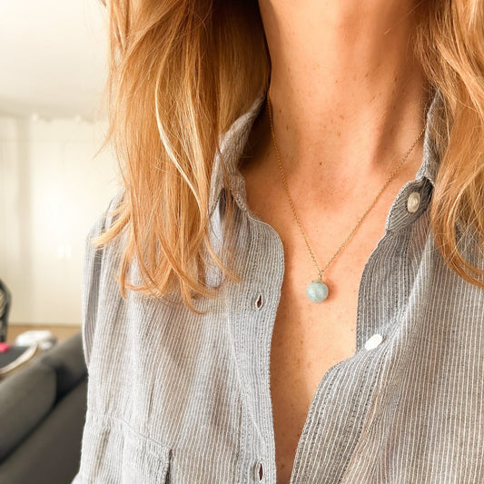 collier aigue marine beryl bleu