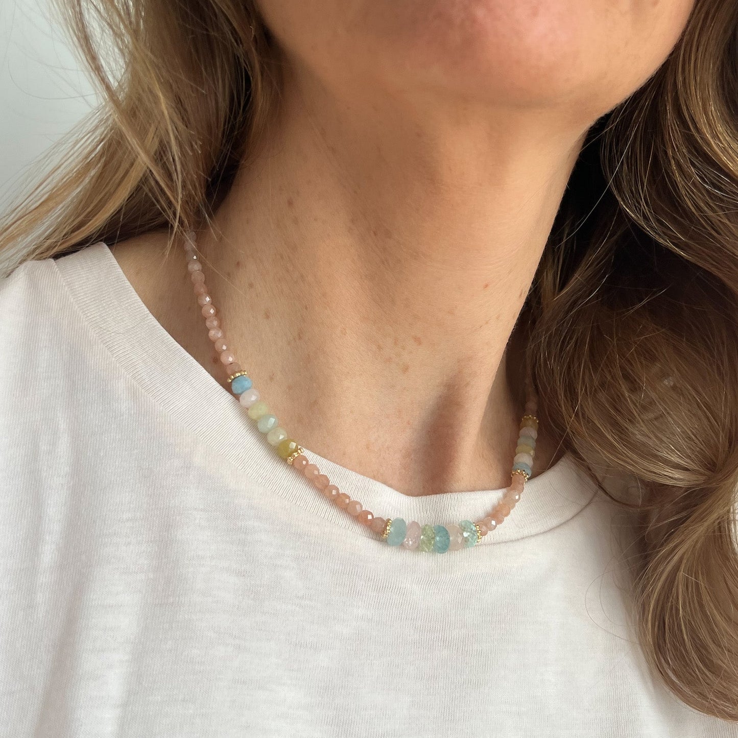 Collier Tamara béryl et pierre de soleil