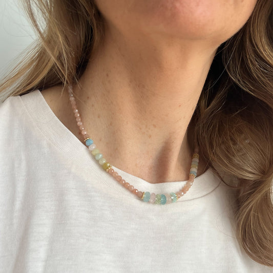 Collier Tamara béryl et pierre de soleil