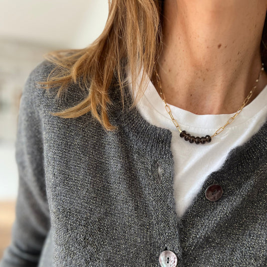 Collier Olivia quartz fumé