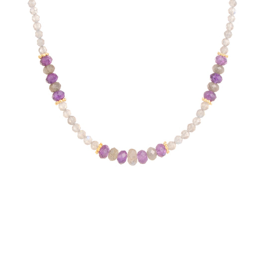 Collier Viola en labradorite et amétyste