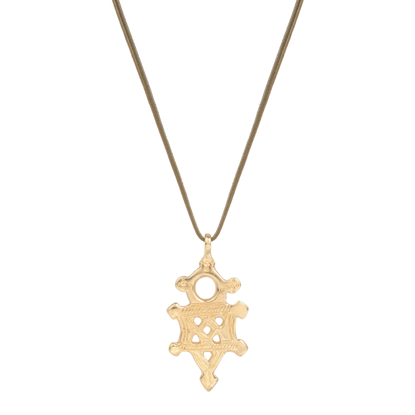 Sautoir YZIA cordon kaki