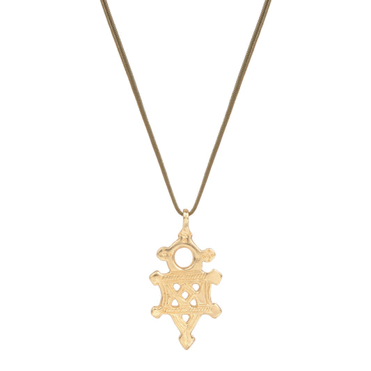 Sautoir YZIA cordon kaki