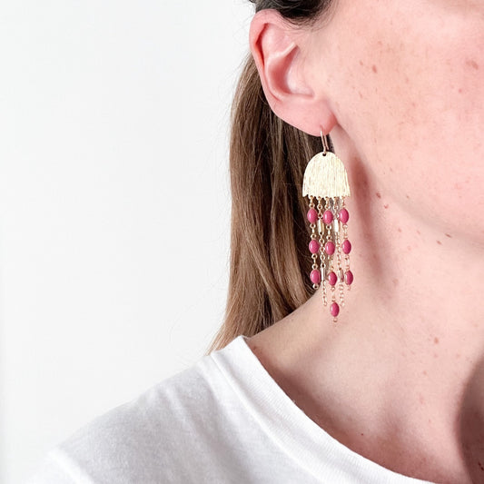 Boucles d'oreilles Gaïa bleu marine