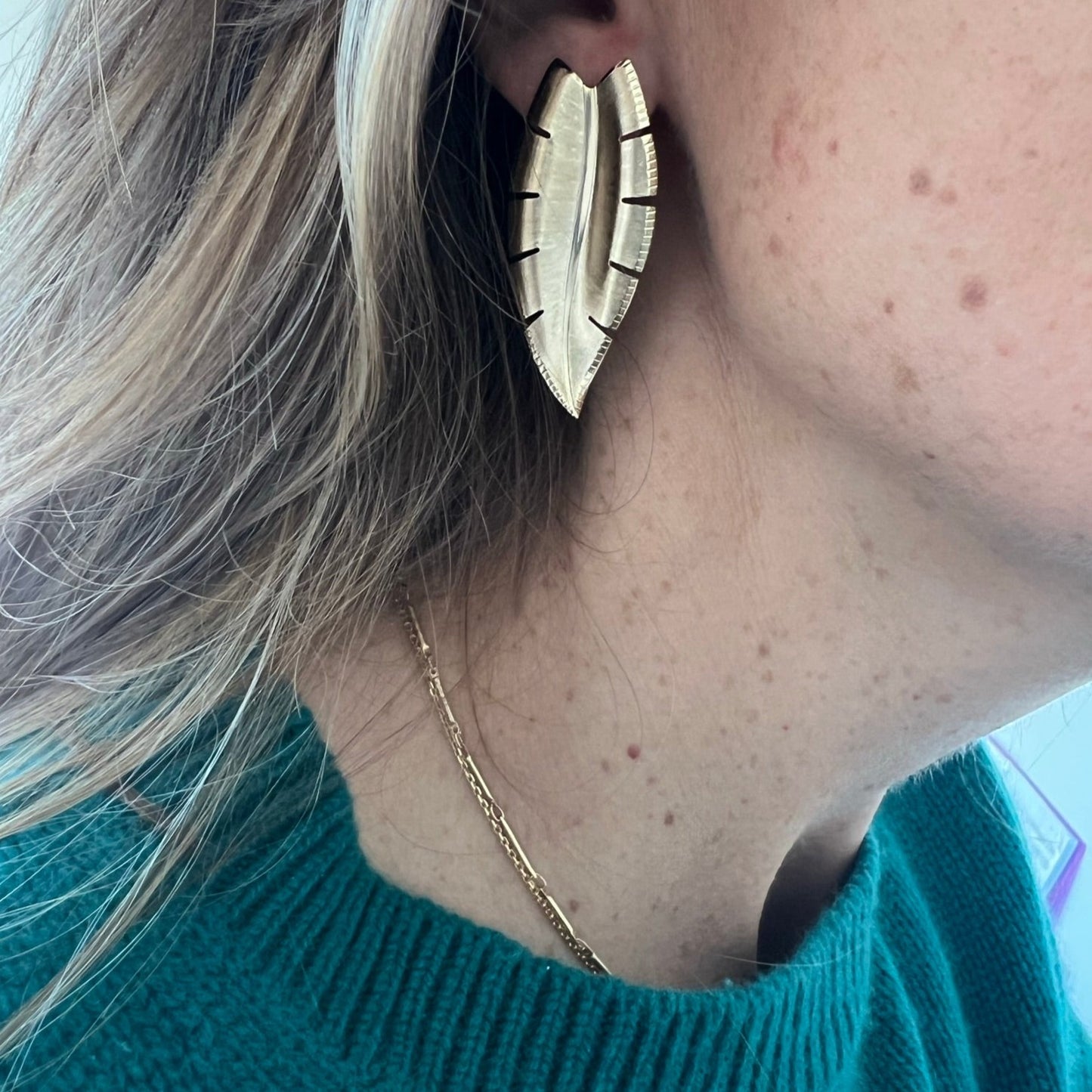 Boucles d'oreilles maxi feuilles