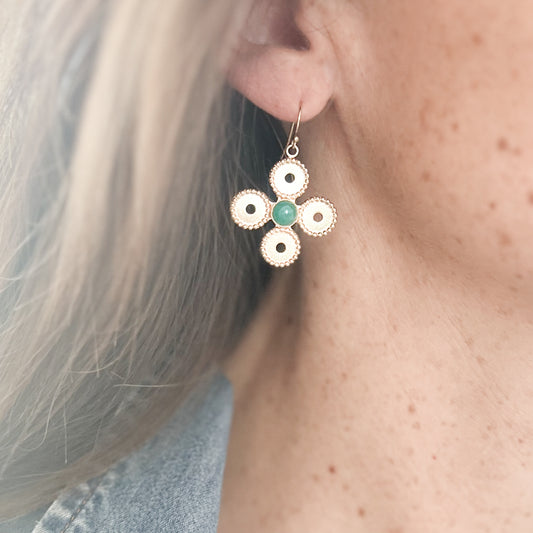 Boucle d'oreille Cardinale aventurine