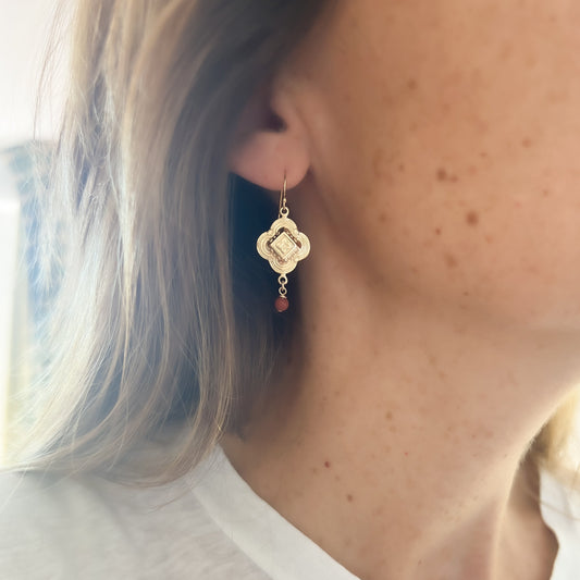Boucles d'oreilles Flavia jaspe rouge