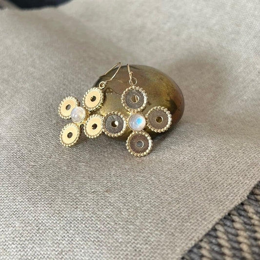 Boucls d'oreilles Cardinales pierre de lune