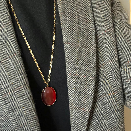 Sautoir Maxi Sophie cornaline rouge