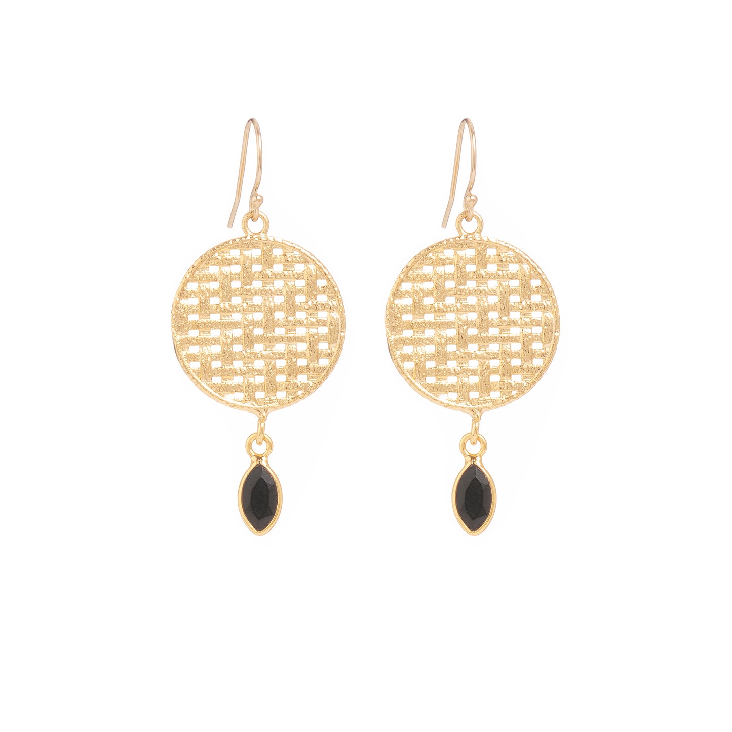 Boucles d'oreilles Mathilde agate noire