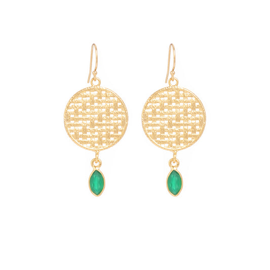 Boucles d'oreilles Mathilde agate verte
