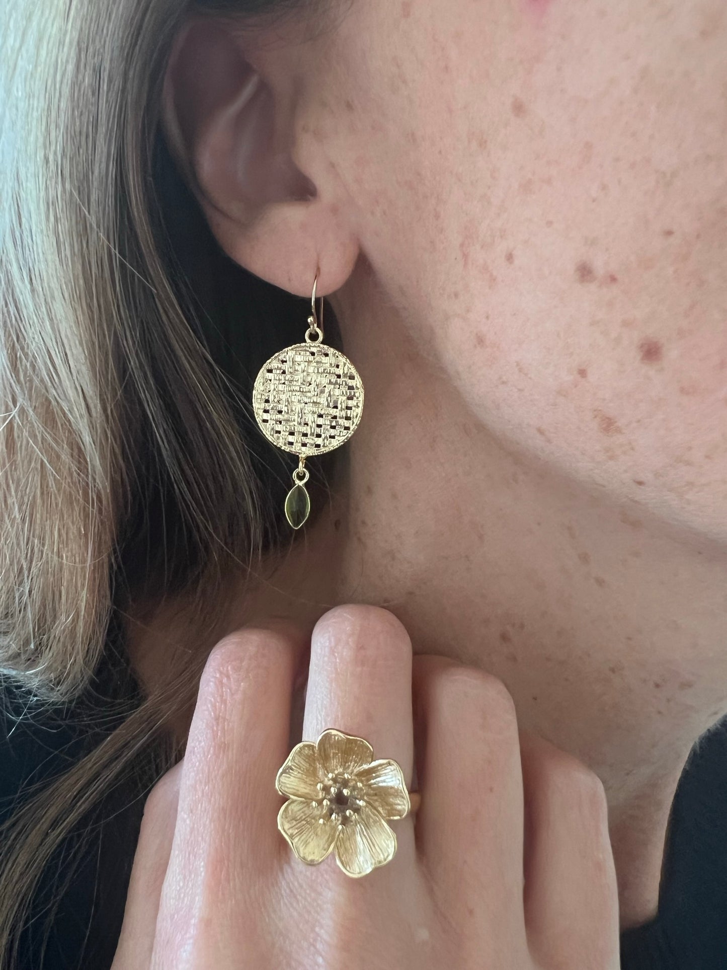 Boucles d'oreilles Mathilde agate noire