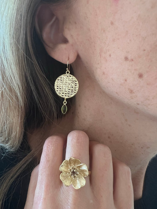 Boucles d'oreilles Mathilde agate noire