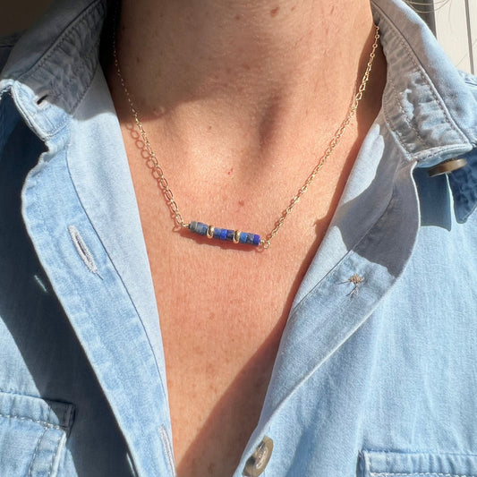 Collier Yasmine en lapis lazuli