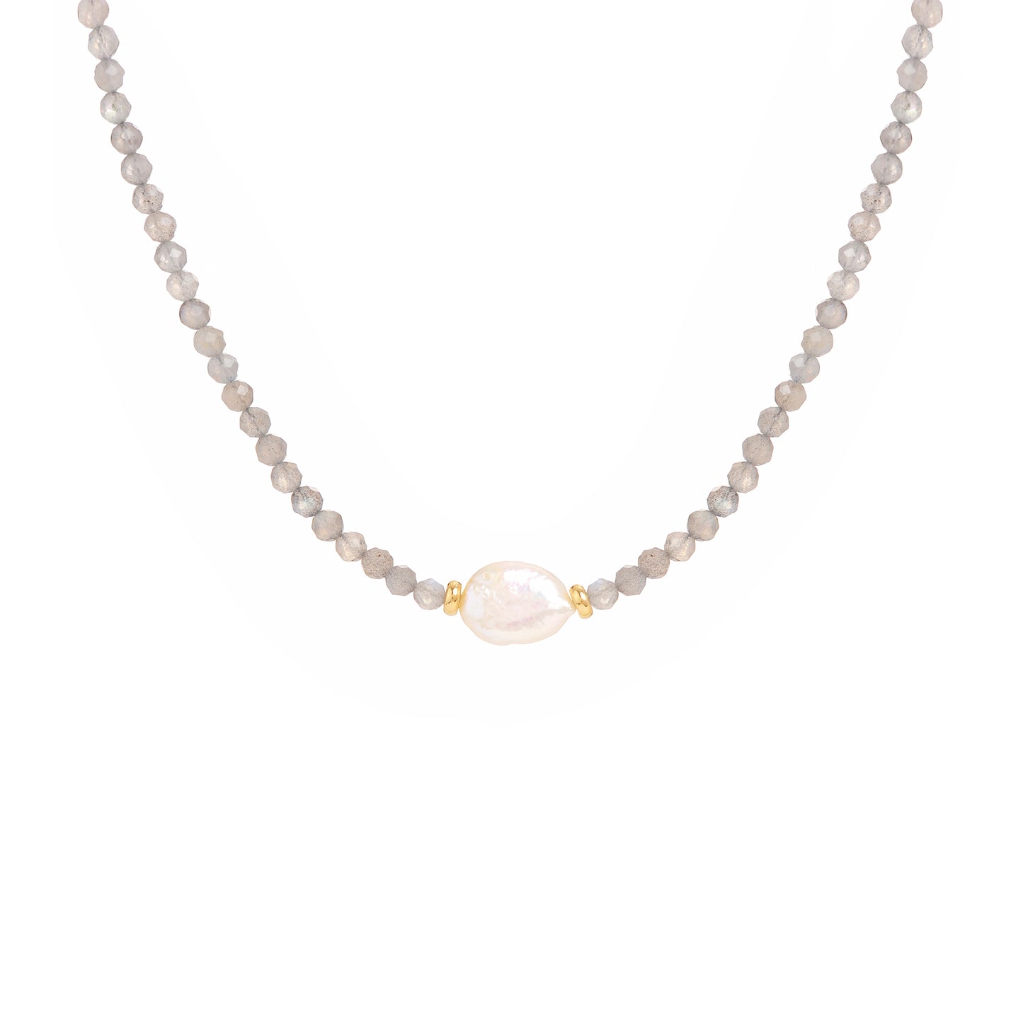 Collier Laura en labradorite et perle baroque