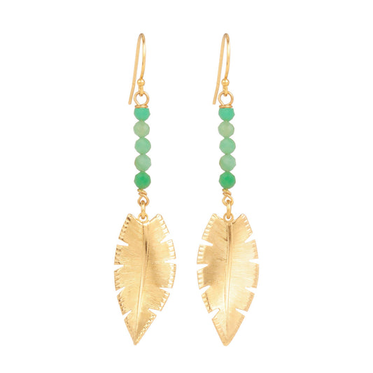 Boucles d'oreilles Arrow chrysoprase verte