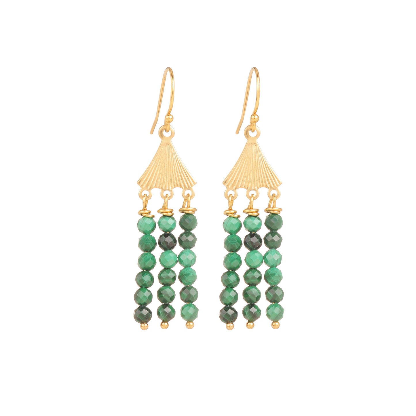Boucles d'oreilles Théa malachite verte
