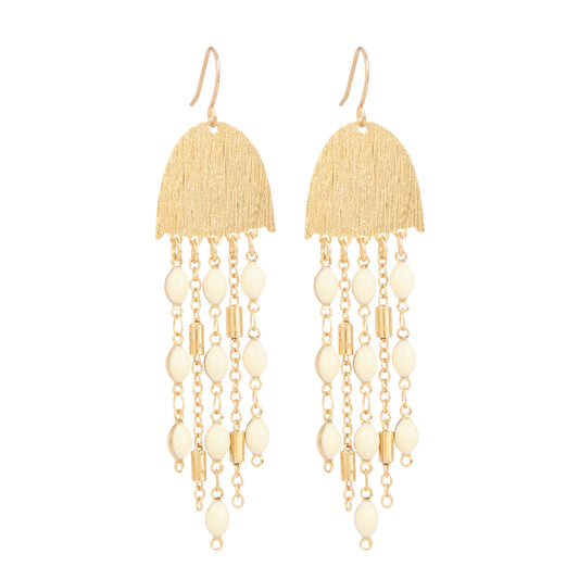 Boucles d'oreilles Gaïa blanches