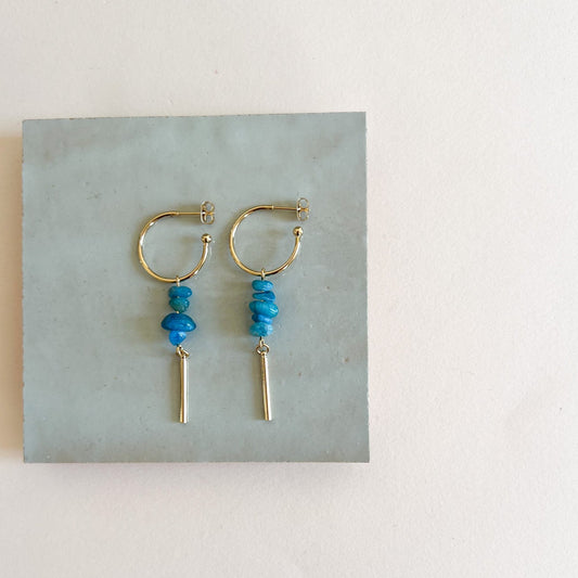 Boucles d'oreilles Calypso bleu