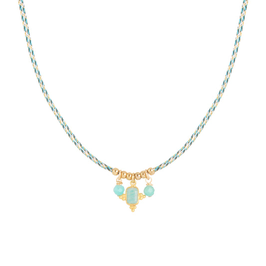 Collier Bindie sur fil bleu