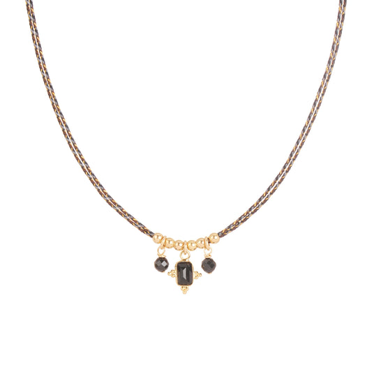 Collier Bindie sur fil noir