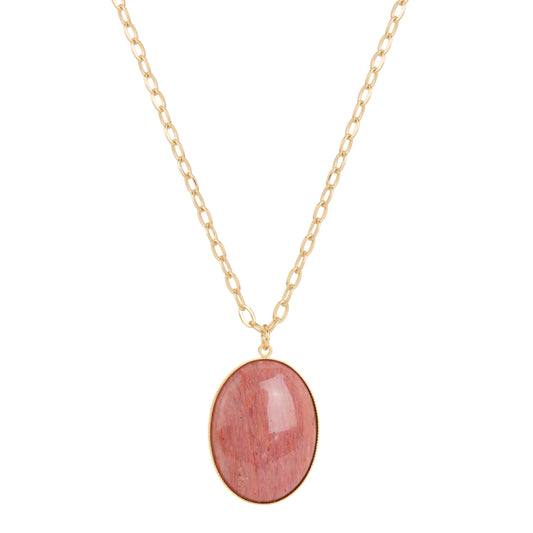 Sautoir Maxi Sophie rhodonite rose