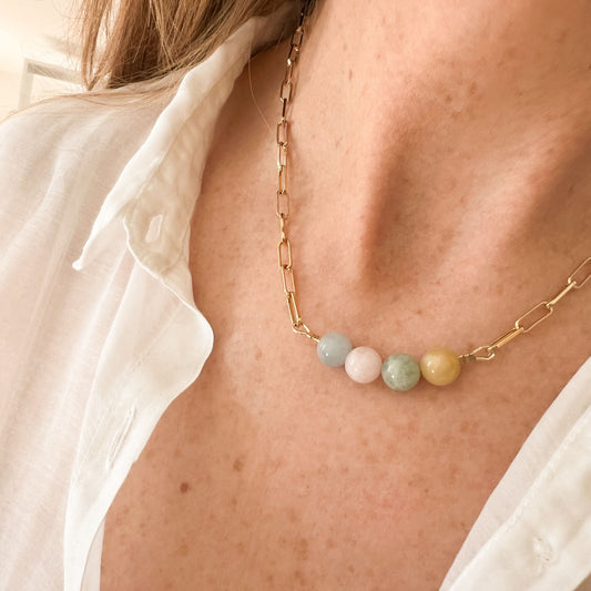 Collier Olivia en beryl pastel