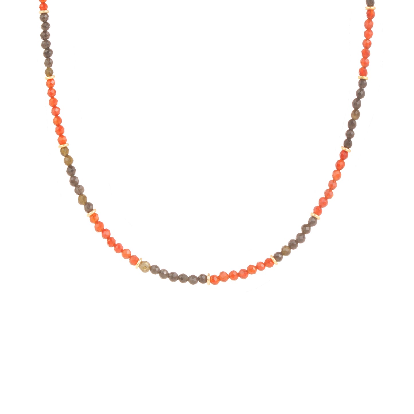 collier en agate rouge et obsidienne