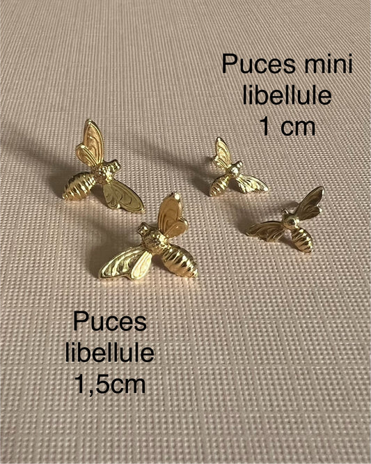Puces d'oreilles mini libellule