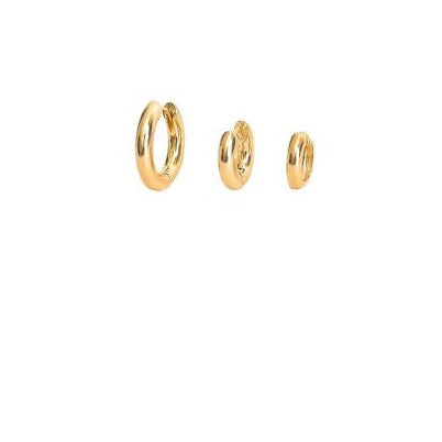 Mini créoles lisses, 3 tailles