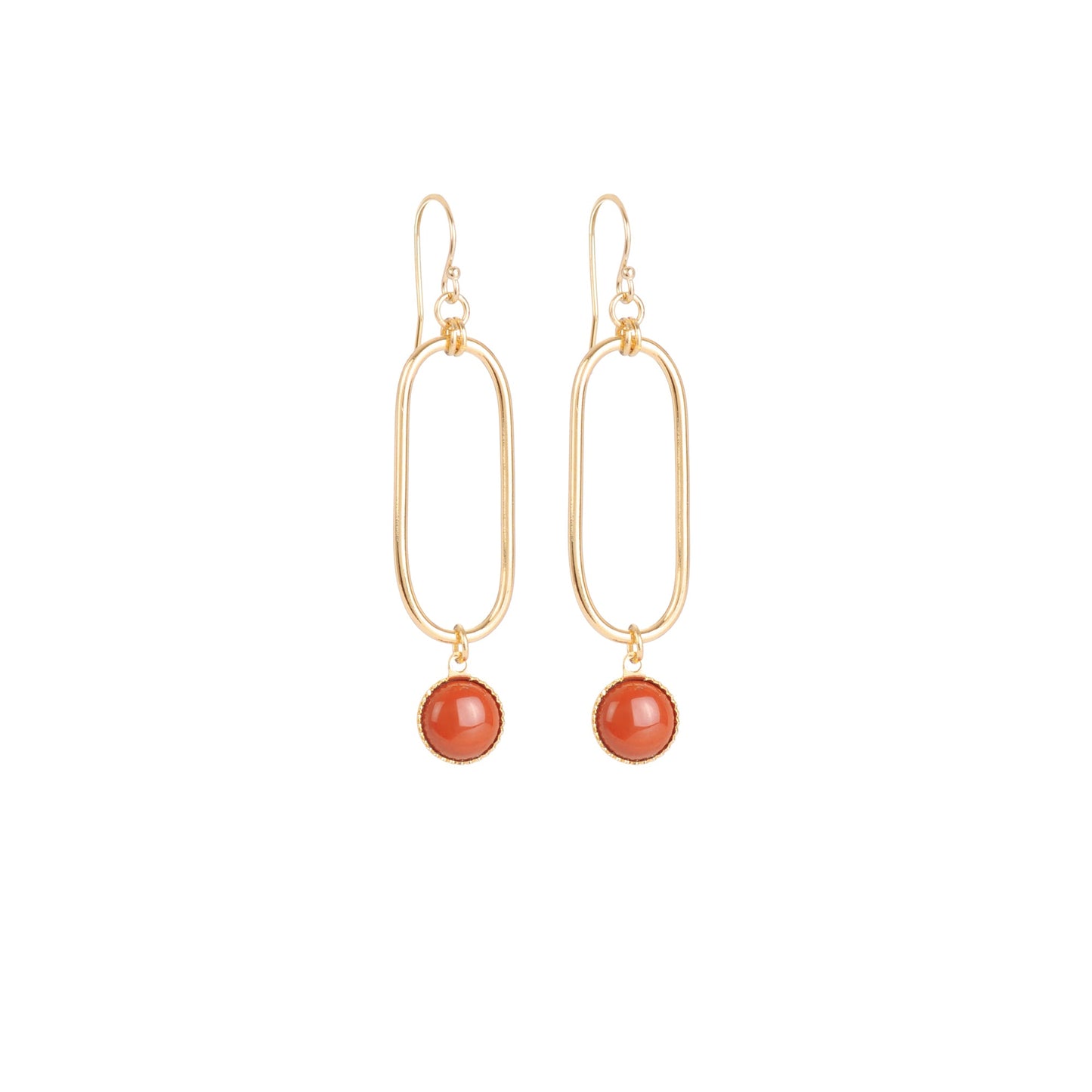 Boucles d'oreilles Emma jaspe rouge