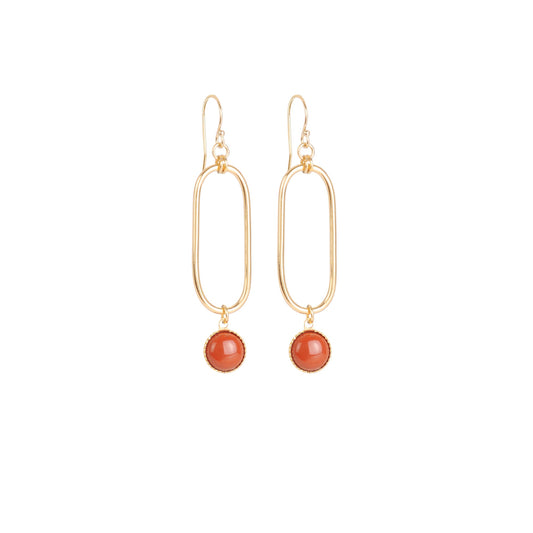 Boucles d'oreilles Emma jaspe rouge