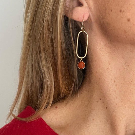 Boucles d'oreilles Emma jaspe rouge