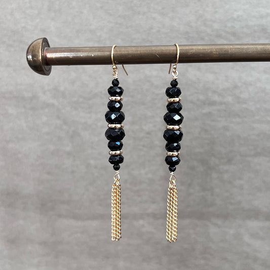 Boucles d'oreilles Tamara en agate noire