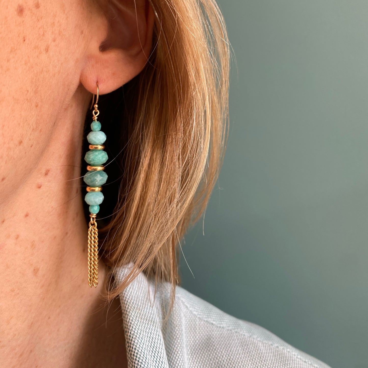 Boucles d'oreilles Tamara en amazonite